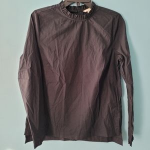 NWT H&M Black Ruffle Trimmed Collar and Sleeve. Size 8